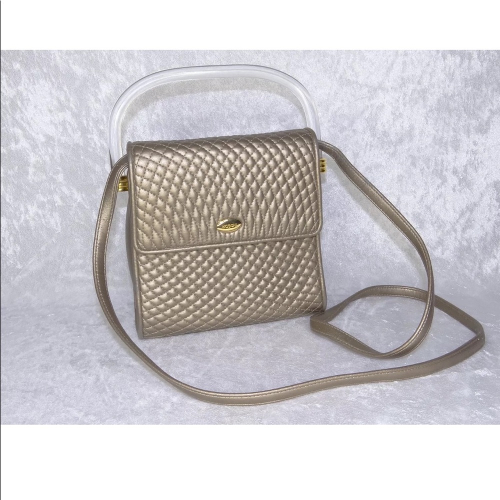 Vintage Koschi Crossbody Purse Metallic Beige